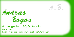 andras bogos business card