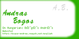 andras bogos business card